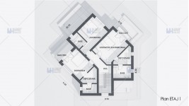 Proiect casa parter + etaj (160 mp) - Elana