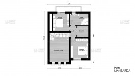 Proiect casa cu mansarda (111 mp) - Muralis