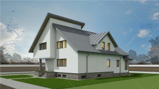 Proiect casa demisol + parter + mansarda (202 mp) - Crissa