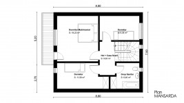 Proiect casa cu mansarda (110 mp) - Allena